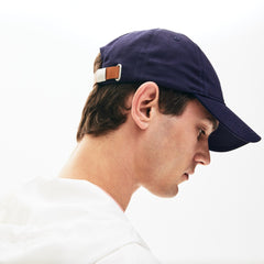 Mens   Contrast- Strap Cotton Twill Cap | Lacoste Navy Blue • 166