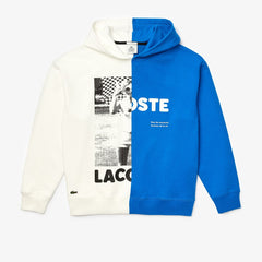 Mens/Womens Unisex LIVE BiColor Print Fleece Sweatshirt | Lacoste White / Blue • M3U