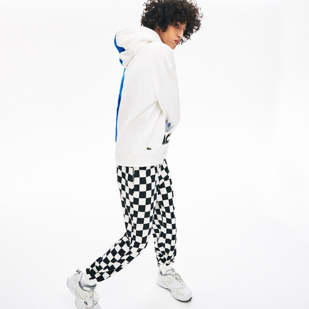 Mens/Womens Unisex LIVE BiColor Print Fleece Sweatshirt | Lacoste White / Blue • M3U