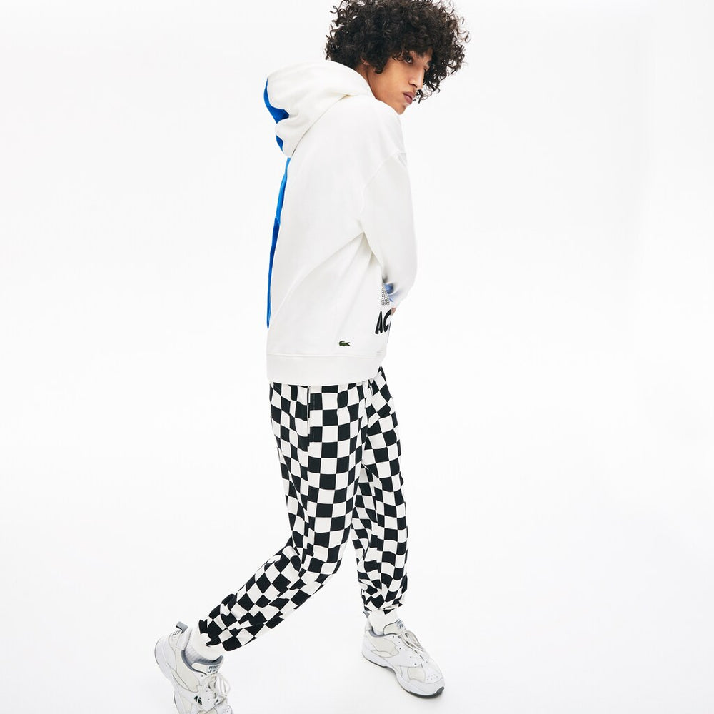 Mens/Womens Unisex LIVE BiColor Print Fleece Sweatshirt | Lacoste White / Blue • M3U