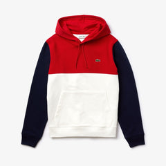 Mens   Cotton-Piqué and French Terry Colorblock Sweatshirt | Lacoste White / Red / Navy Blue • Avj