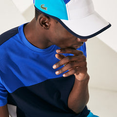 Mens   SPORT Lightweight Color-Block Tennis Cap | Lacoste Blue / White / Turquoise / Navy Blue • Xql