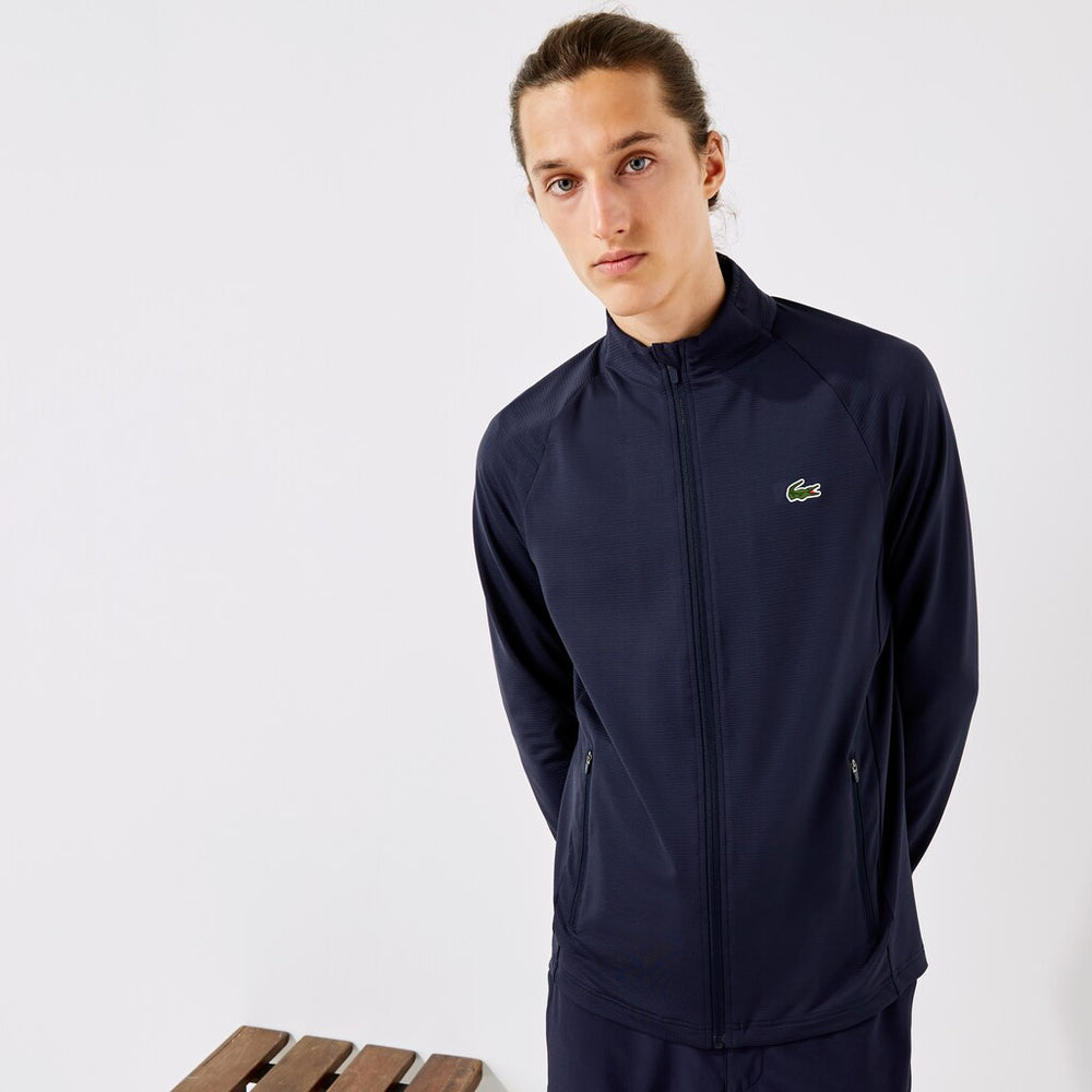 Mens   SPORT Stretch Zip-Up Golf Jacket | Lacoste Navy Blue • 423