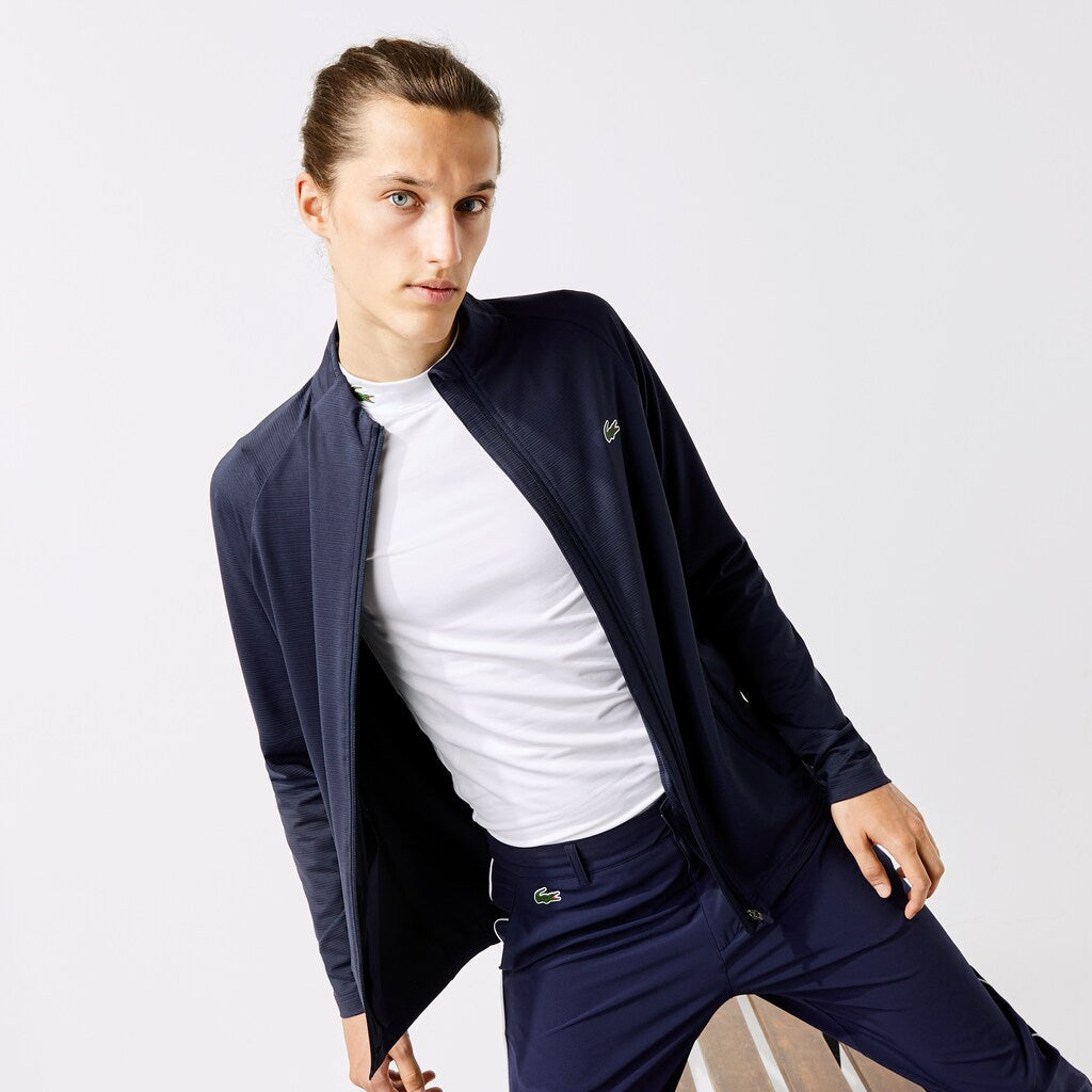 Mens   SPORT Stretch Zip-Up Golf Jacket | Lacoste Navy Blue • 423
