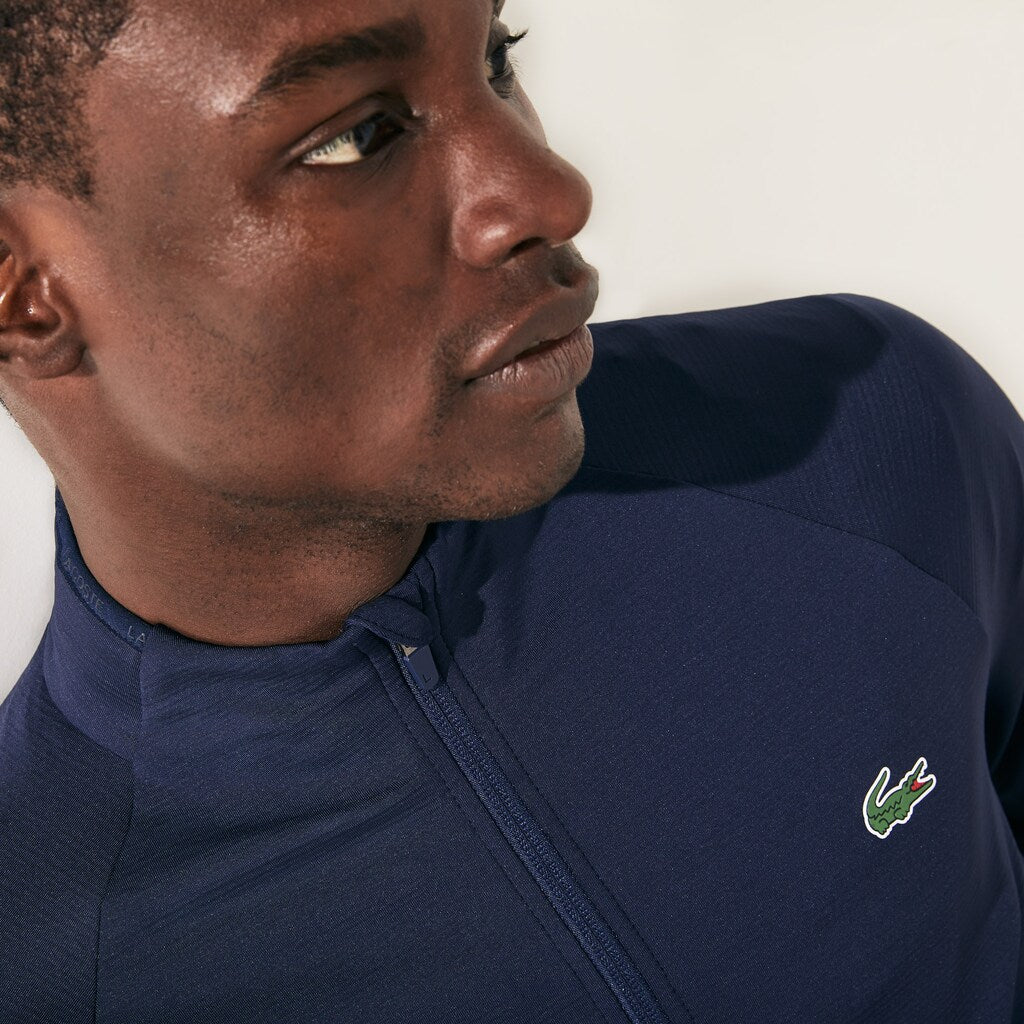 Mens   SPORT Stretch Zip-Up Golf Jacket | Lacoste Navy Blue • 423