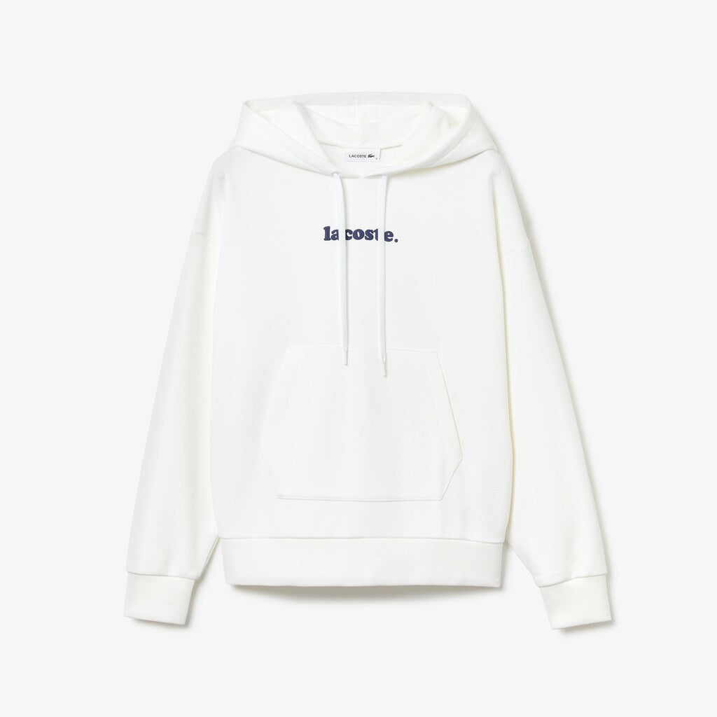 Womens Wo  Signature Wide Hooded Fleece Sweatshirt | Lacoste White • 001
