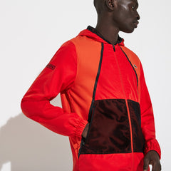Mens   SPORT Mesh Inset Hooded Colorblock Tracksuit | Lacoste Red / White / Black • Y55