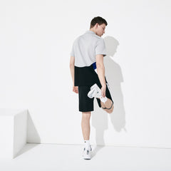 Mens   SPORT Colorblock Performance Polo | Lacoste Light Grey / Black / White / Blue • Rw4