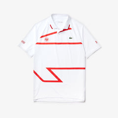 Mens   SPORT Roland Garros x Novak Djokovic Polo Shirt | Lacoste White / Red • N7J