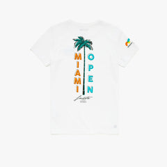 Womens Wo  SPORT Miami Open Palm Tree Print T-shirt | Lacoste White • 001