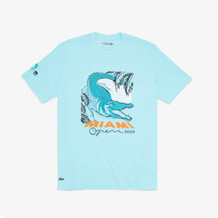 Mens   SPORT Miami Open Crocodile Print T-shirt | Lacoste Turquoise • 3A3