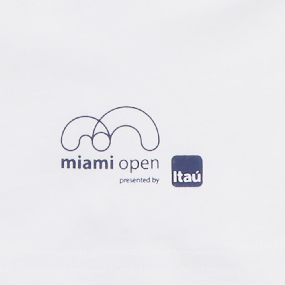 Mens   SPORT Miami Open Print Breathable T-shirt | Lacoste White / Navy Blue • 522