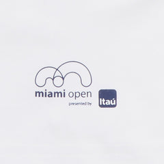 Mens   SPORT Miami Open Print Breathable T-shirt | Lacoste White / Navy Blue • 522