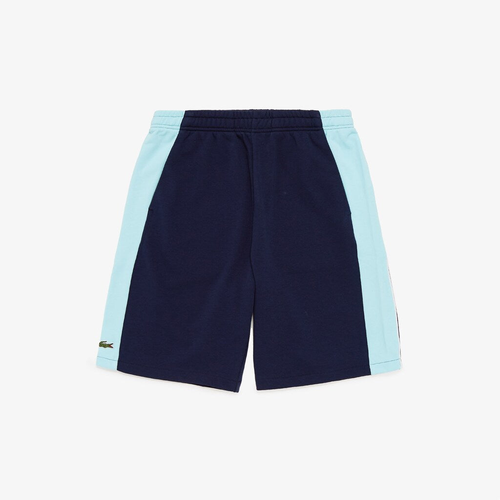 Mens   SPORT Miami Open Colorblock Fleece Shorts | Lacoste Navy Blue / Turquoise / White • Jgk