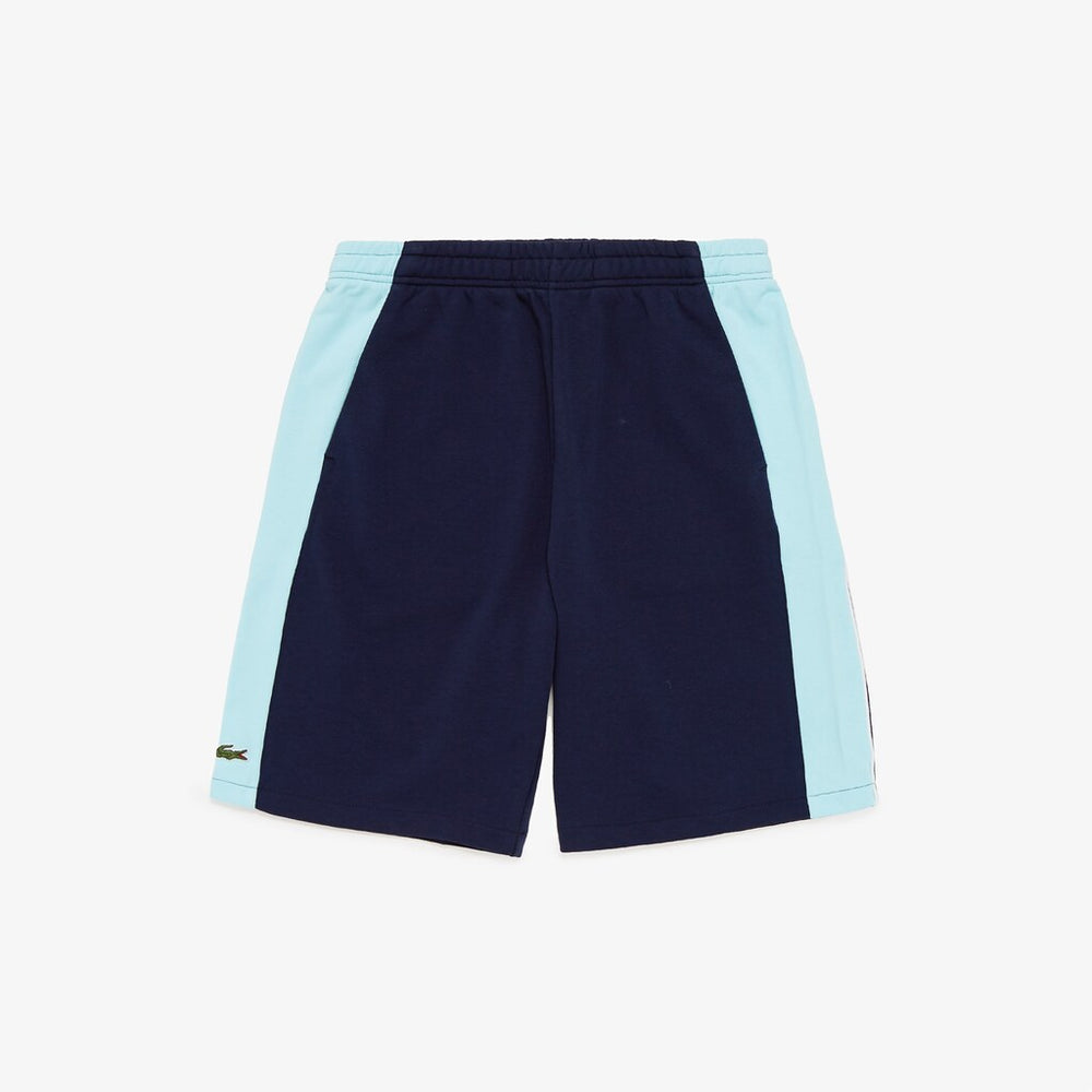 Mens   SPORT Miami Open Colorblock Fleece Shorts | Lacoste Navy Blue / Turquoise / White • Jgk