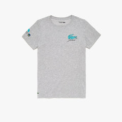 Womens Wo  SPORT Miami Open Palm Tree Print T-shirt | Lacoste Grey Chine • Cca