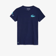 Womens Wo  SPORT Miami Open Palm Tree Print T-shirt | Lacoste Navy Blue • 166