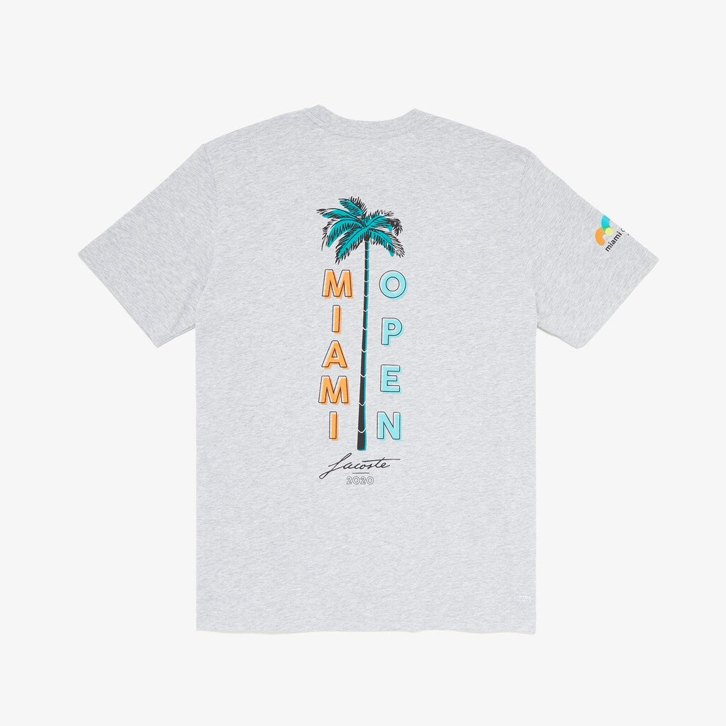 Mens   SPORT Miami Open Crew Neck Graphic Tee | Lacoste Grey Chine • Cca