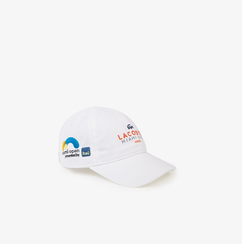 Mens   SPORT Miami Open Cotton Cap | Lacoste White / Orange / Navy Blue • Gnu