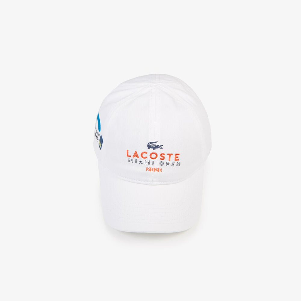 Mens   SPORT Miami Open Cotton Cap | Lacoste White / Orange / Navy Blue • Gnu
