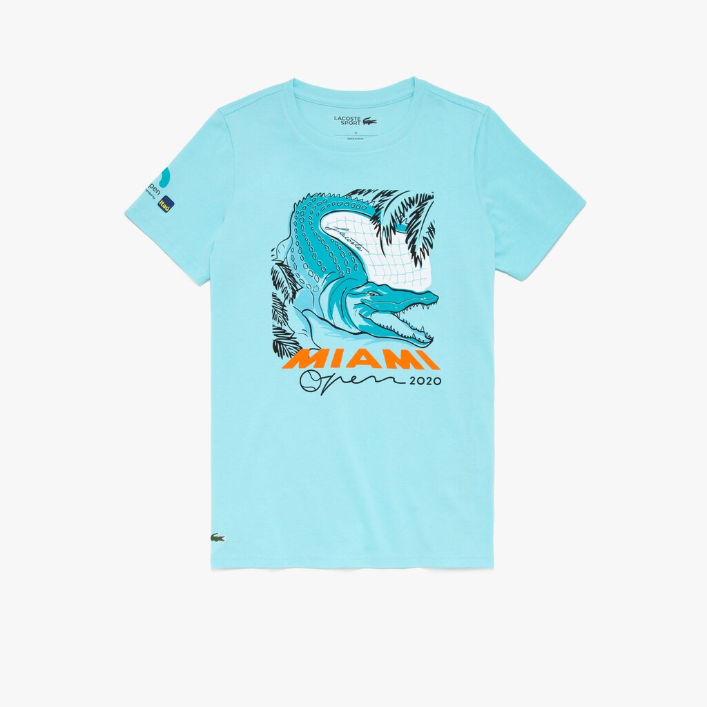 Womens Wo  SPORT Miami Open Crocodile Print T-shirt | Lacoste Turquoise • 3A3