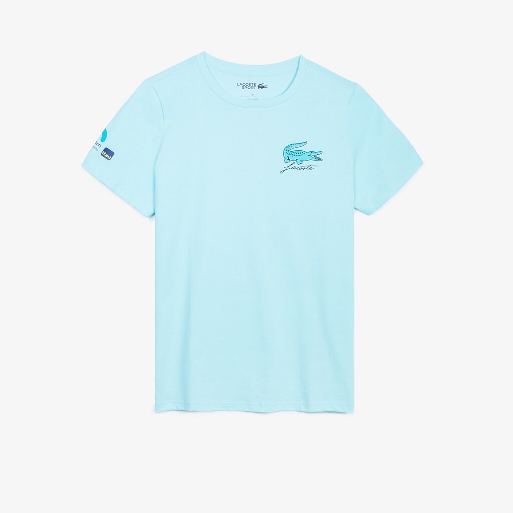 Womens Wo  SPORT Miami Open Palm Tree Print T-shirt | Lacoste Turquoise • 3A3