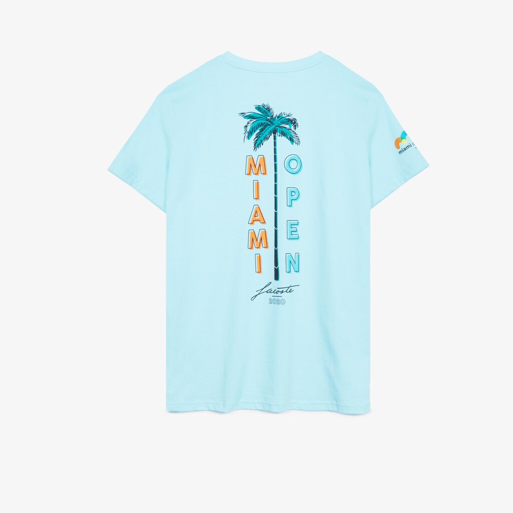 Womens Wo  SPORT Miami Open Palm Tree Print T-shirt | Lacoste Turquoise • 3A3