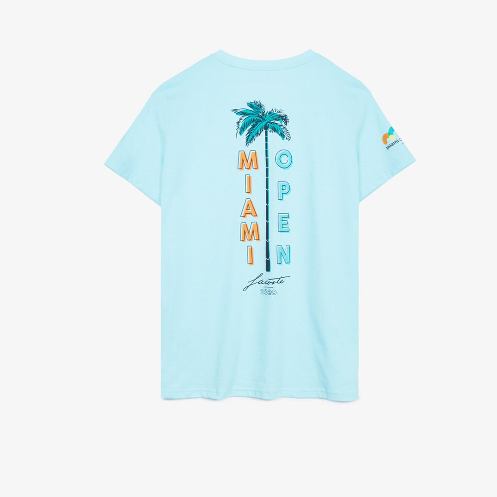 Womens Wo  SPORT Miami Open Palm Tree Print T-shirt | Lacoste Turquoise • 3A3