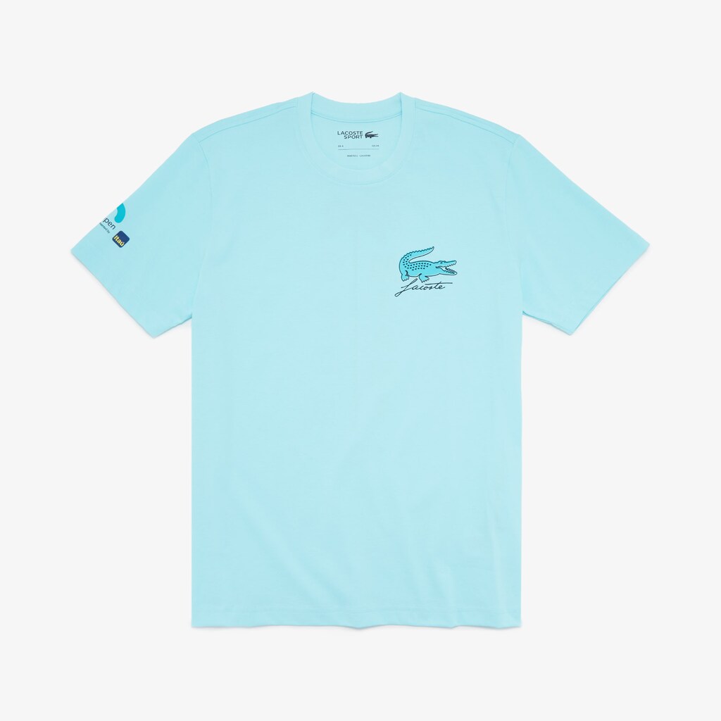 Mens   SPORT Miami Open Crew Neck Graphic Tee | Lacoste Turquoise • 3A3