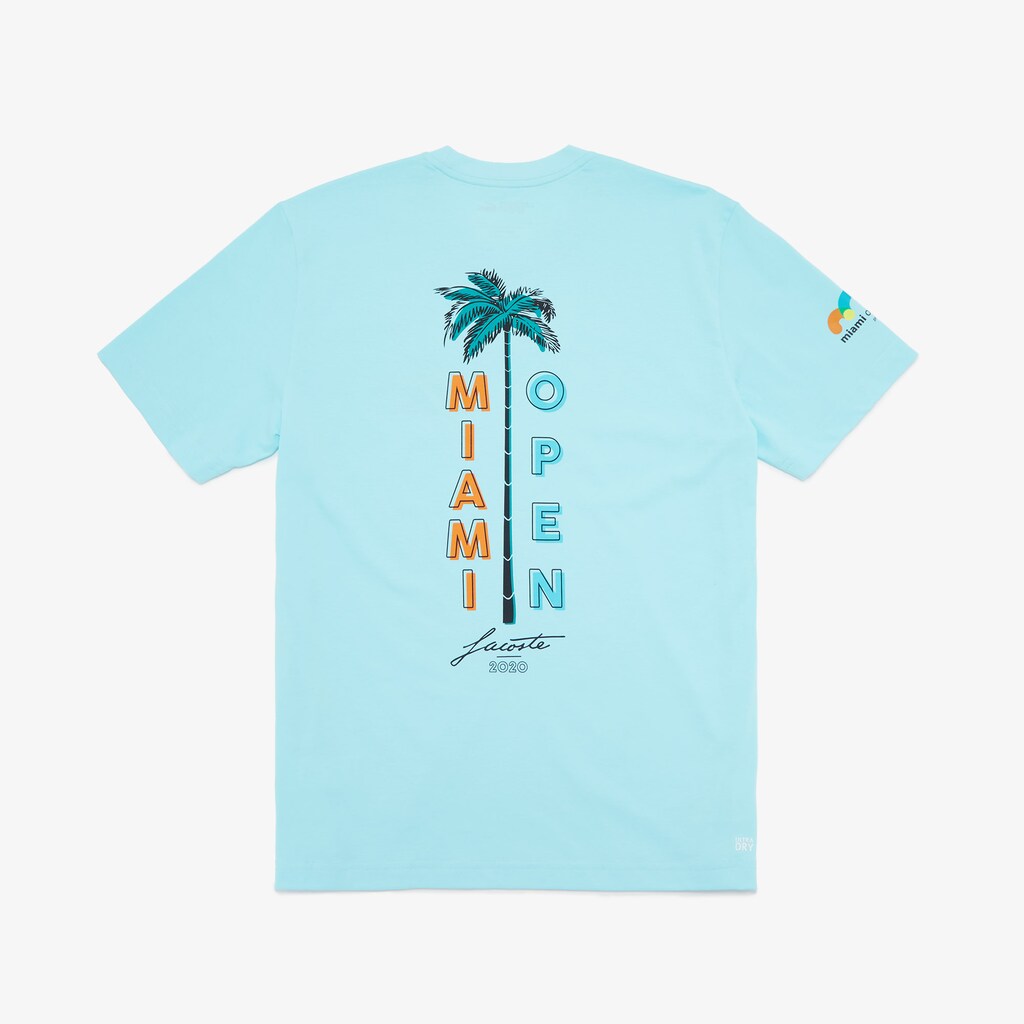 Mens   SPORT Miami Open Crew Neck Graphic Tee | Lacoste Turquoise • 3A3