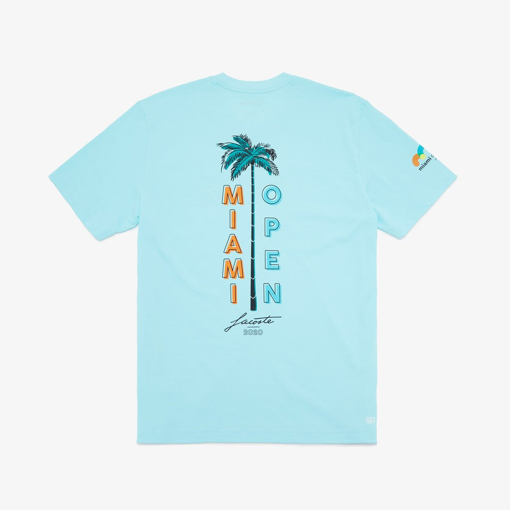 Mens   SPORT Miami Open Crew Neck Graphic Tee | Lacoste Turquoise • 3A3