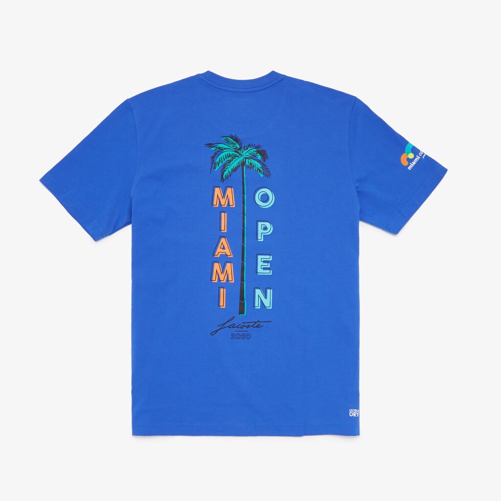 Mens   SPORT Miami Open Crew Neck Graphic Tee | Lacoste Blue • V6C