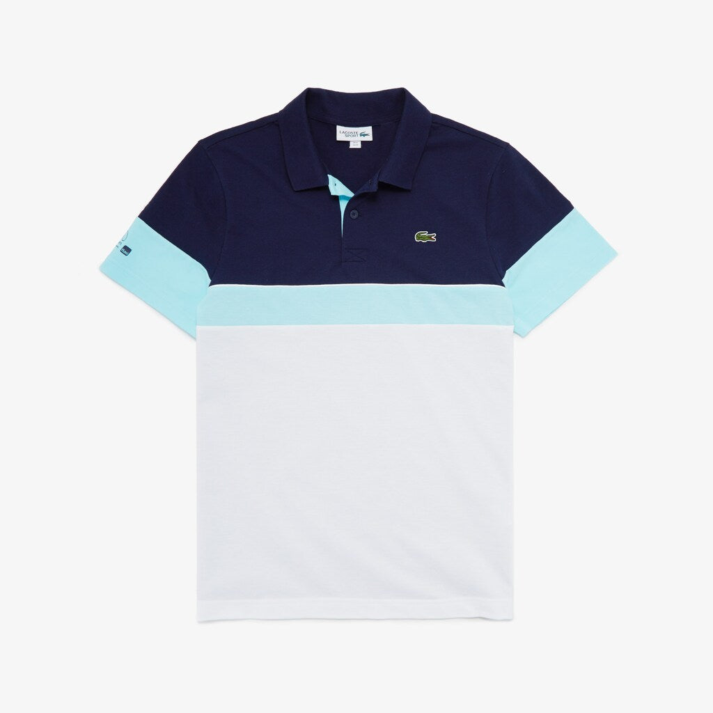 Mens   SPORT Miami Open Ultra-Light Polo | Lacoste Navy Blue / White / Turquoise • Jgz