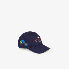 Mens   SPORT Miami Open Cotton Cap | Lacoste Navy Blue / Orange / White • G8F