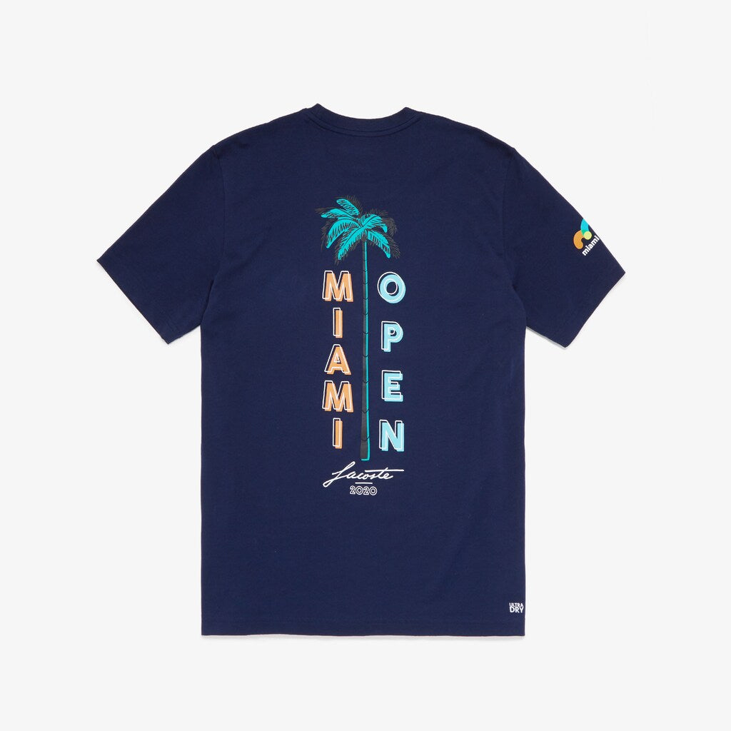 Mens   SPORT Miami Open Crew Neck Graphic Tee | Lacoste Navy Blue • 166