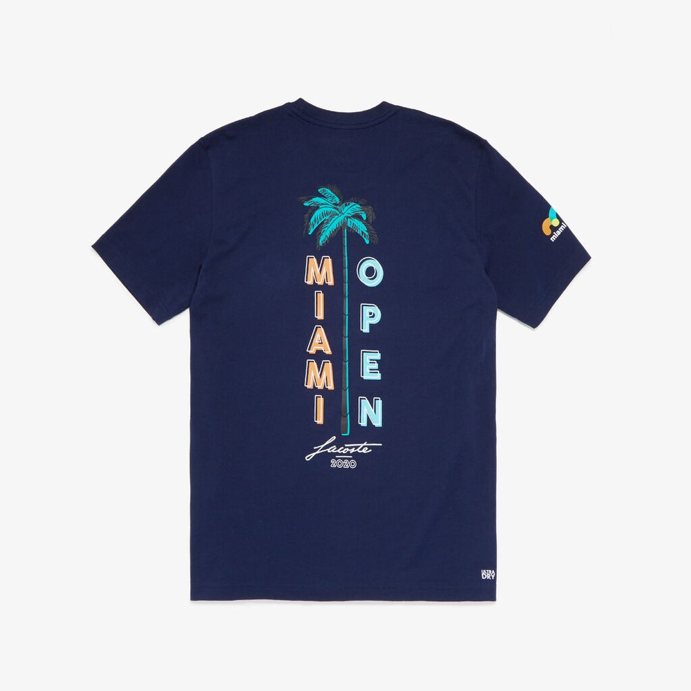 Mens   SPORT Miami Open Crew Neck Graphic Tee | Lacoste Navy Blue • 166