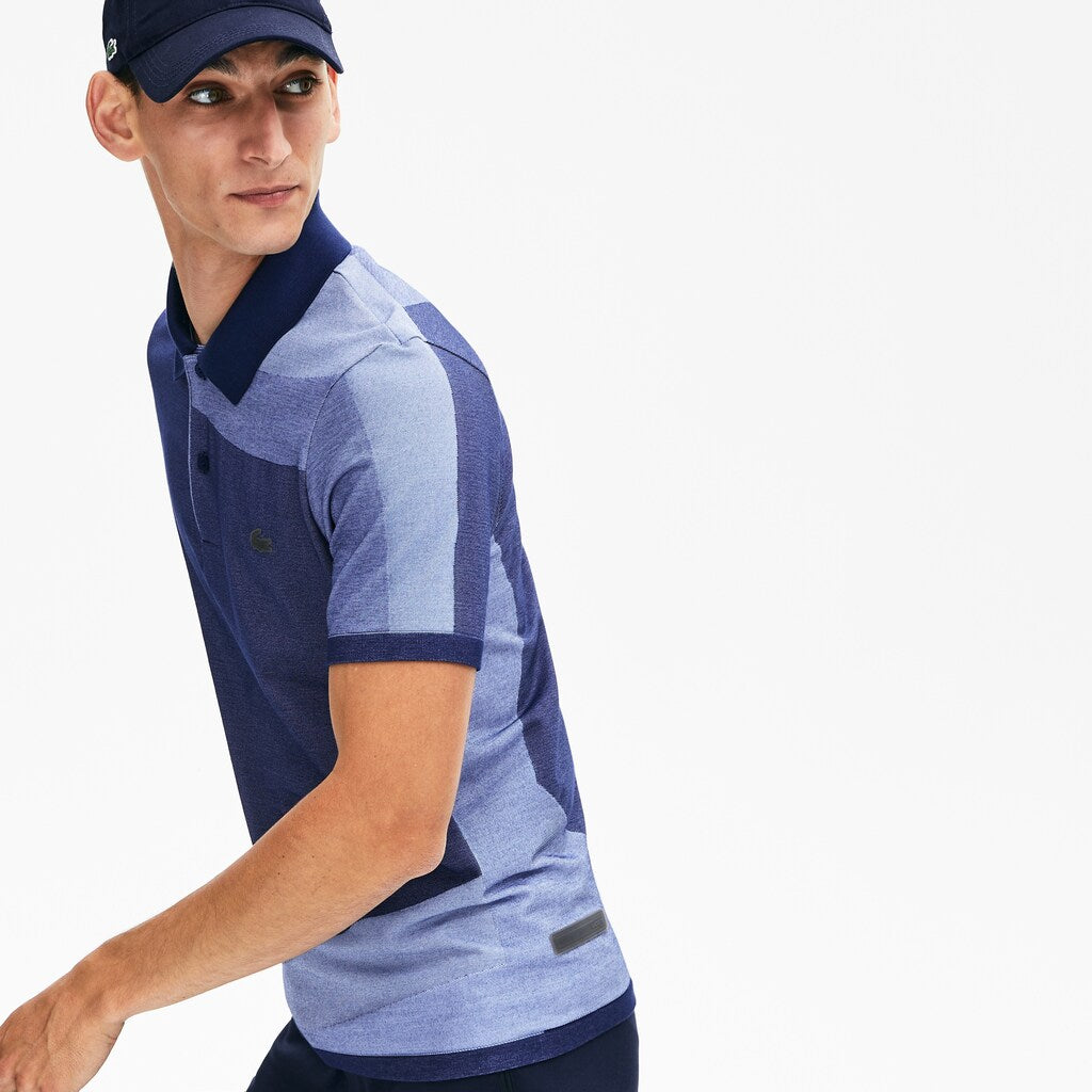 Mens   Motion Ergonomic Polo Shirt | Lacoste Navy Blue / Purple • Nfn