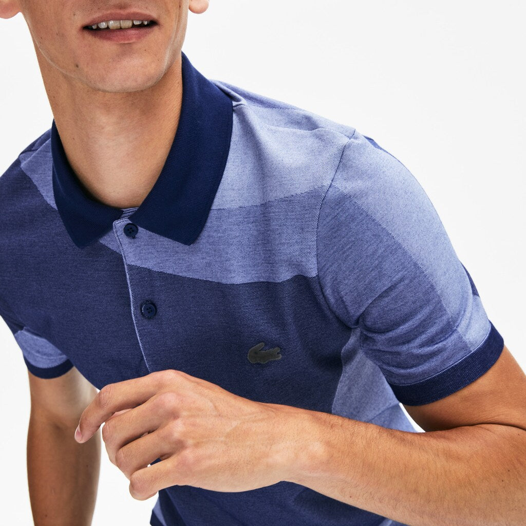 Mens   Motion Ergonomic Polo Shirt | Lacoste Navy Blue / Purple • Nfn