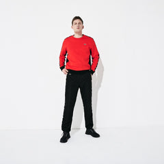 Mens   SPORT Print Bands Lightweight Tracksuit Pants | Lacoste Black • 8Vm