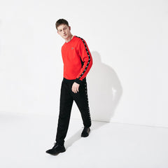 Mens   SPORT Print Bands Lightweight Tracksuit Pants | Lacoste Black • 8Vm