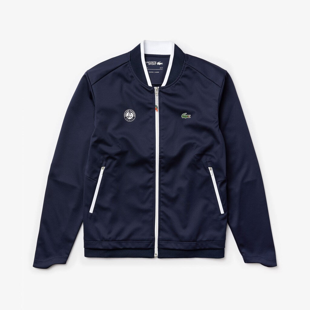 Mens   SPORT Roland Garros Piqué Zip-Up Jacket | Lacoste Navy Blue / White / Red • L2C