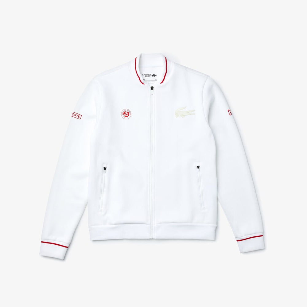 Mens   SPORT Roland Garros x Novak Djokovic Jacket | Lacoste White / Red • N7J