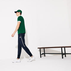 Mens   SPORT Roland Garros Plant-Print Cotton Polo Shirt | Lacoste Green / White / Navy Blue • B0Z