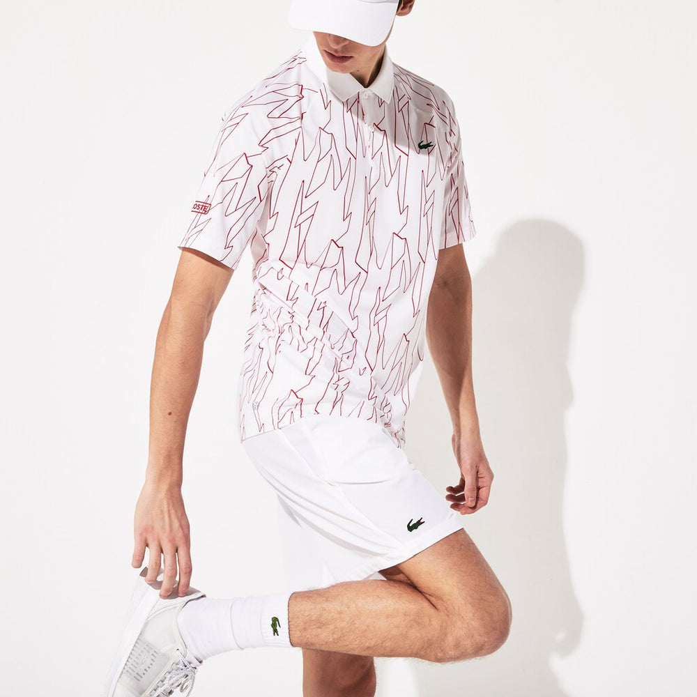 Mens   SPORT Novak Djokovic Breathable Stretch Shorts | Lacoste White • 800