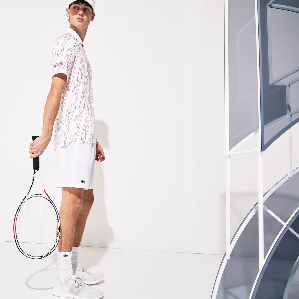 Mens   SPORT Novak Djokovic Breathable Stretch Shorts | Lacoste White • 800