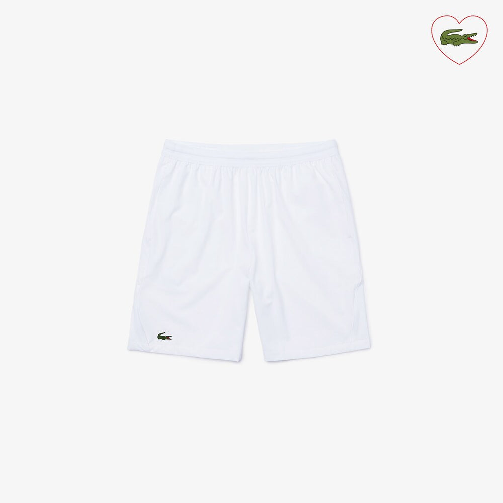 Mens   SPORT Novak Djokovic Breathable Stretch Shorts | Lacoste White • 800