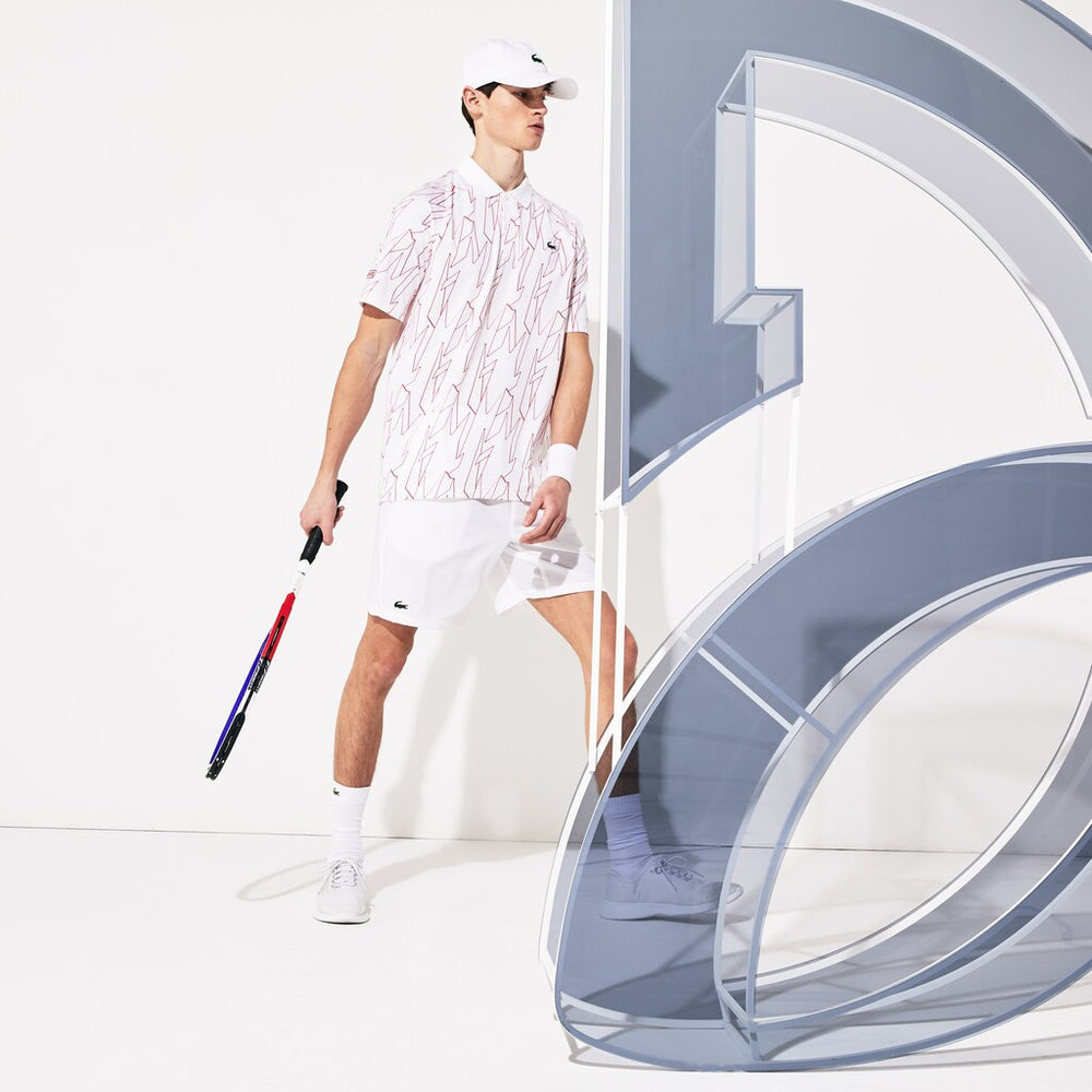Mens   SPORT Novak Djokovic Breathable Stretch Shorts | Lacoste White • 800