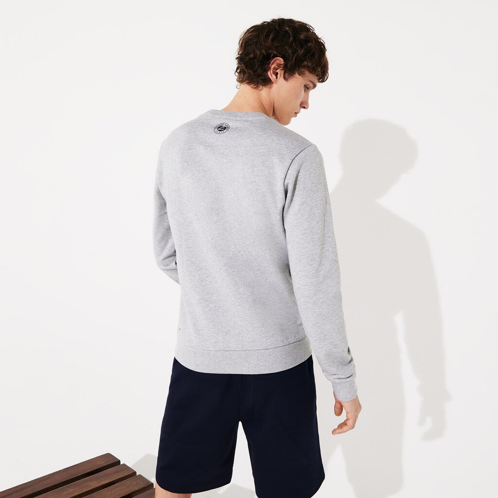 Mens   SPORT Roland Garros Plant Print Sweatshirt | Lacoste Grey Chine / Navy Blue • Mnc