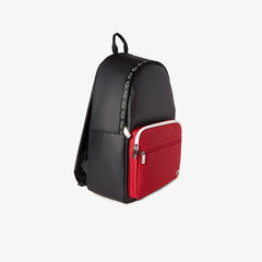 Mens   Colorblock Backpack | Lacoste Black Tango Red White • E79