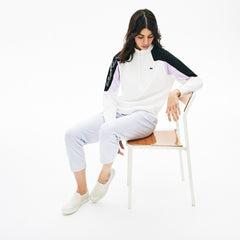 Womens Wo  LIVE Color-Block Zip-Front Sweatshirt | Lacoste White • 2Cq